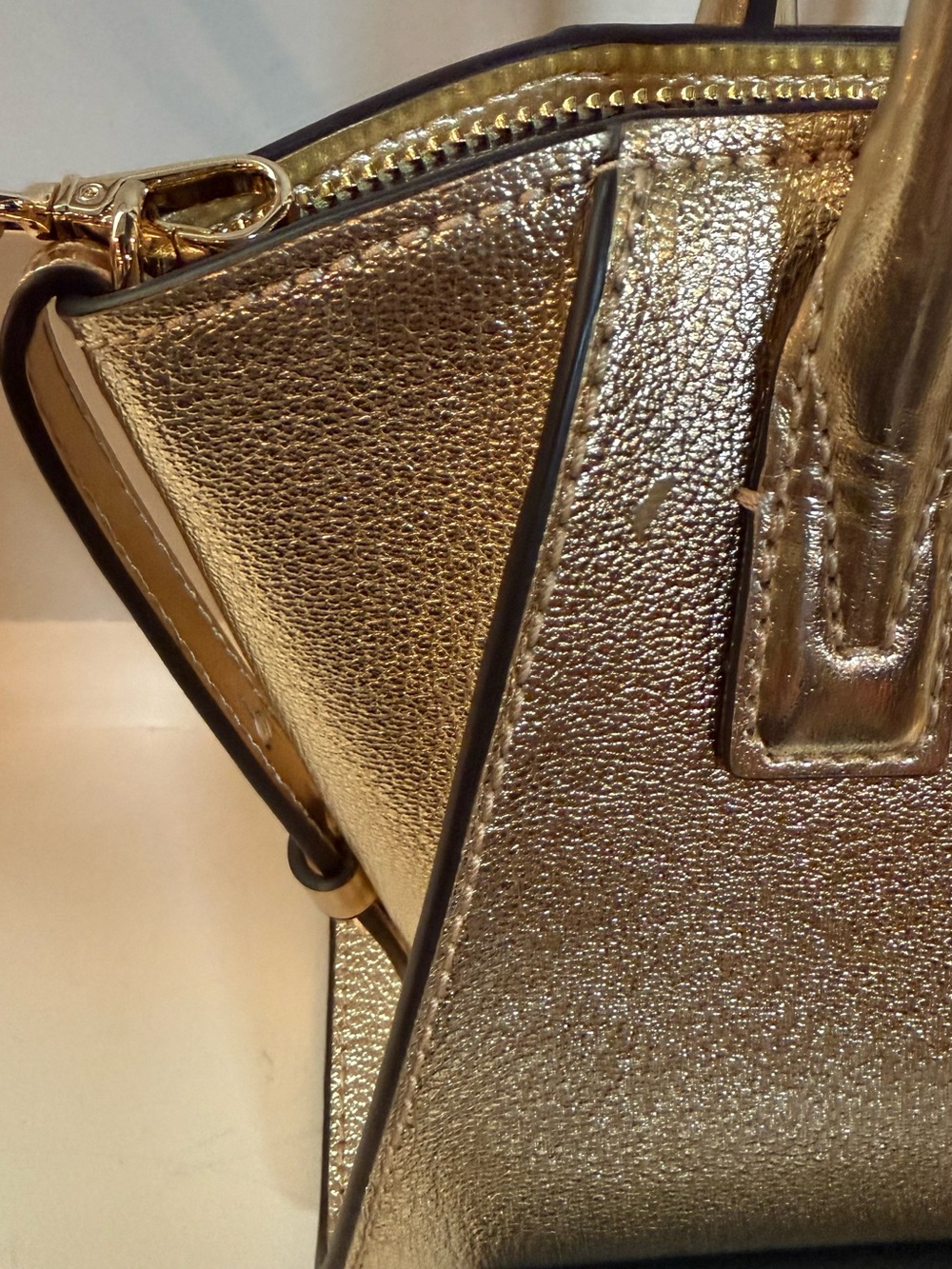 Avril Extra-Small Metallic Leather Satchel - Picture 3 of 10